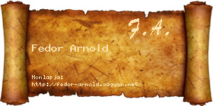 Fedor Arnold névjegykártya