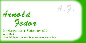 arnold fedor business card